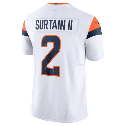 D.Broncos #2 Patrick Surtain II White Mile High Collection Vapor F.U.S.E. Limited Jersey