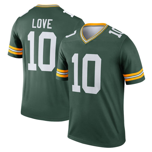 GB. Packers #10 Jordan Love Green Legend Player Performance Top Jersey