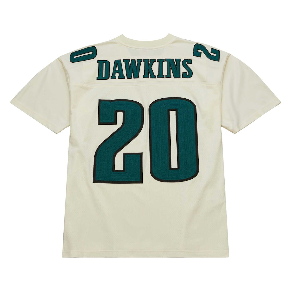 P.Eagles #20 Brian Dawkins Mitchell & Ness Cream Chainstitch Legacy Jersey