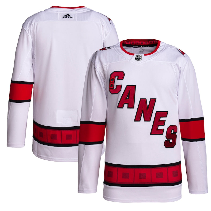 Custom Carolina Hurricanes Men's Away Primegreen Jersey - White