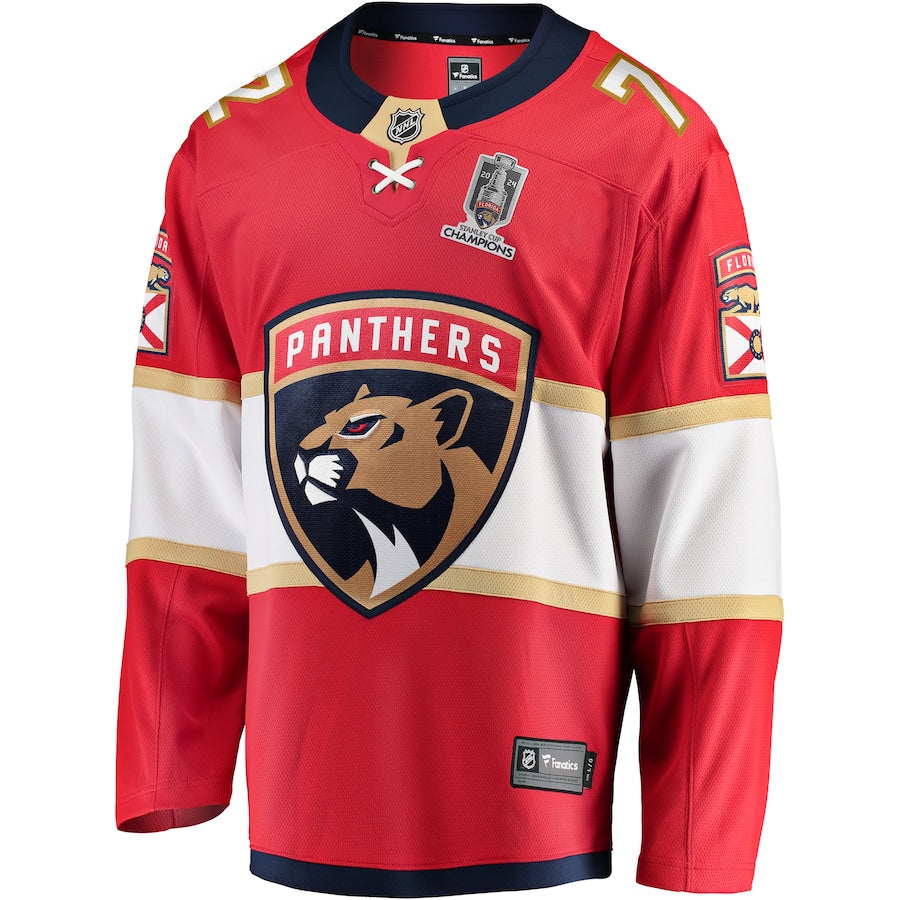 Sergei Bobrovsky Florida Panthers   Home 2024 Stanley Cup Champions Breakaway  Jersey  Red