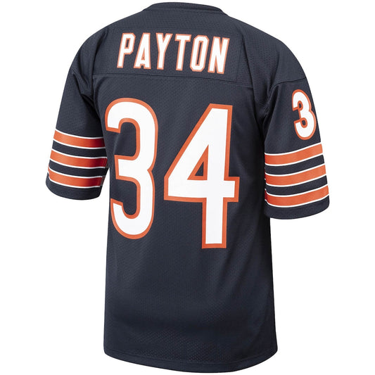 C.Bears #34 Walter Payton 1985 Mitchell & Ness Navy Authentic Throwback Retired Player Jersey