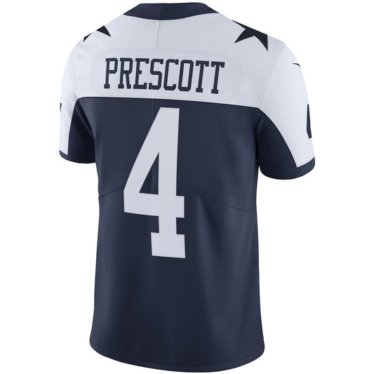 D.Cowboys #4 Dak Prescott Navy Alternate Vapor Limited Jersey