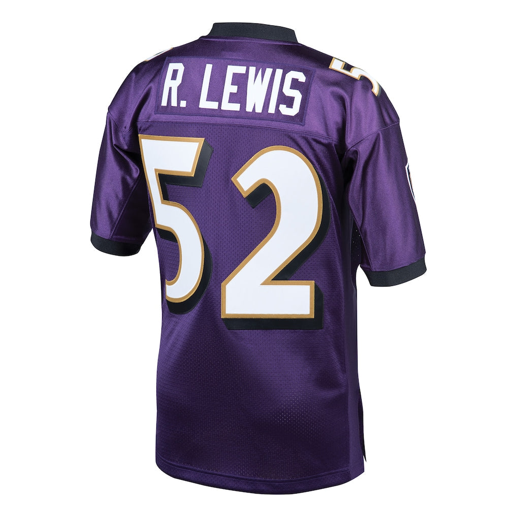 B.Ravens #52 Ray Lewis 2000 Mitchell & Ness Purple Authentic Throwback Retired Player Jersey