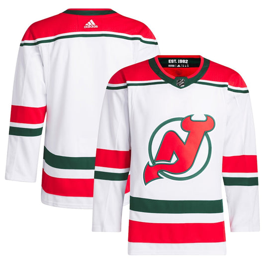 Custom New Jersey Devils 2022/23 Heritage Primegreen Pro Jersey - White