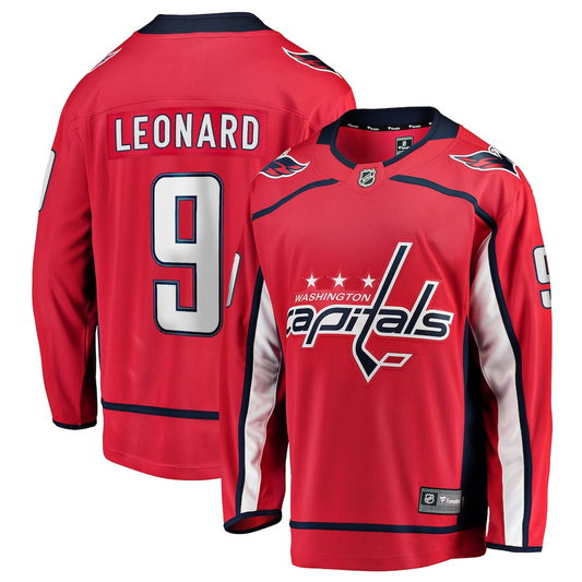 Men's Washington Capitals Ryan Leonard #9 Fanatics Red Home Breakaway Jersey