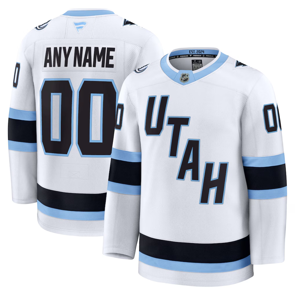 Custom Utah Mammoth Fanatics Away Premium Jersey - White