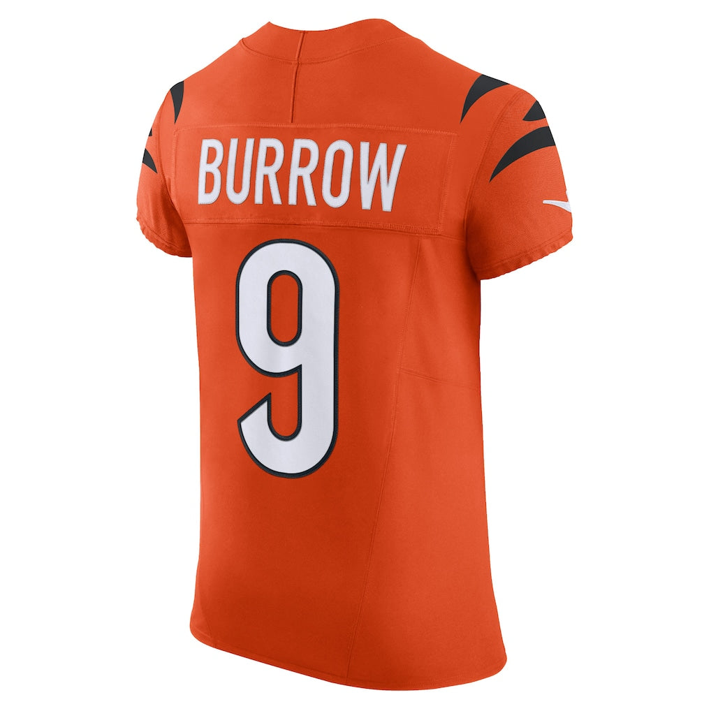 C.Bengals #9 Joe Burrow Orange Vapor F.U.S.E. Elite Jersey