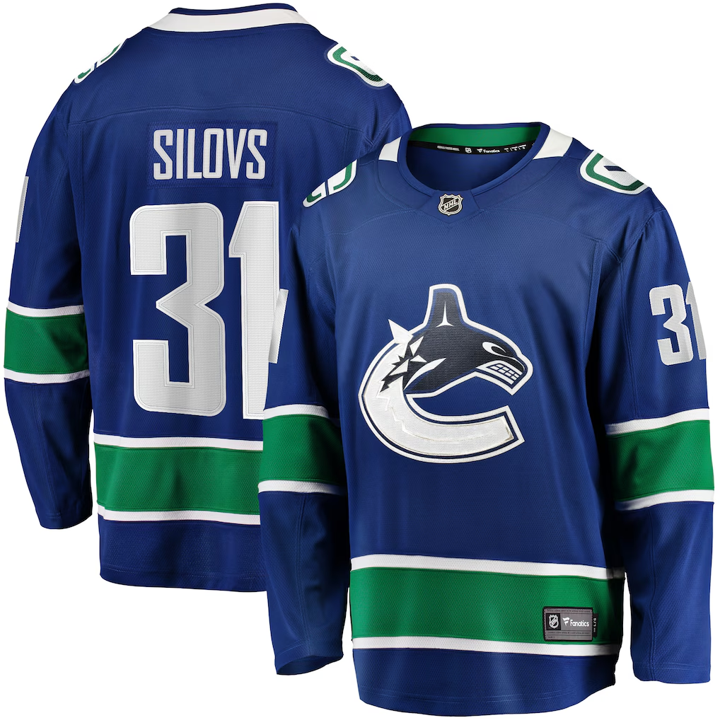 Men's Vancouver Canucks Arturs Silovs Fanatics Blue Home Breakaway Player Jersey
