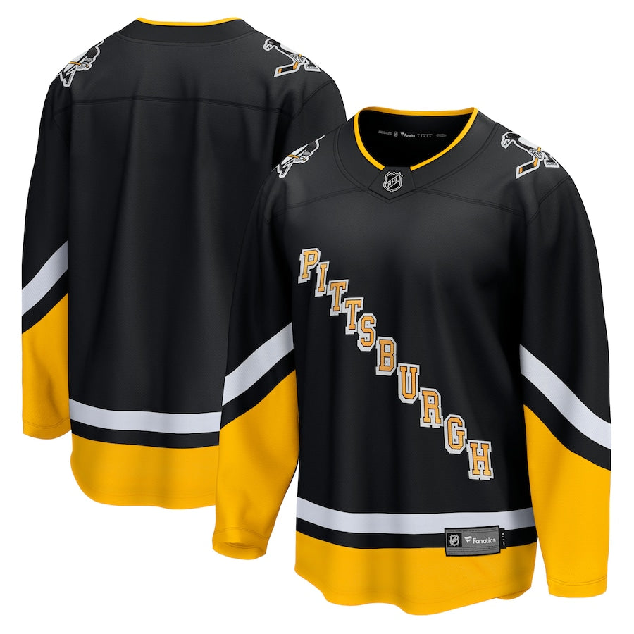 Custom Men's Pittsburgh Penguins Fanatics Black Alternate Premier Breakaway Jersey