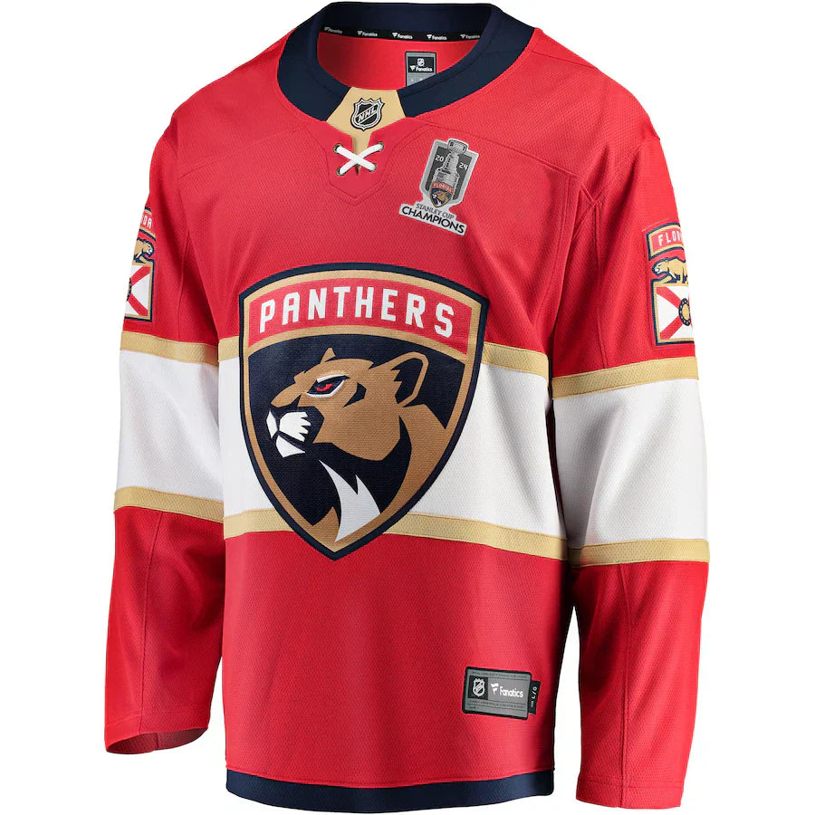 Florida Panthers Home 2024 Stanley Cup Champions Breakaway Jersey  Red