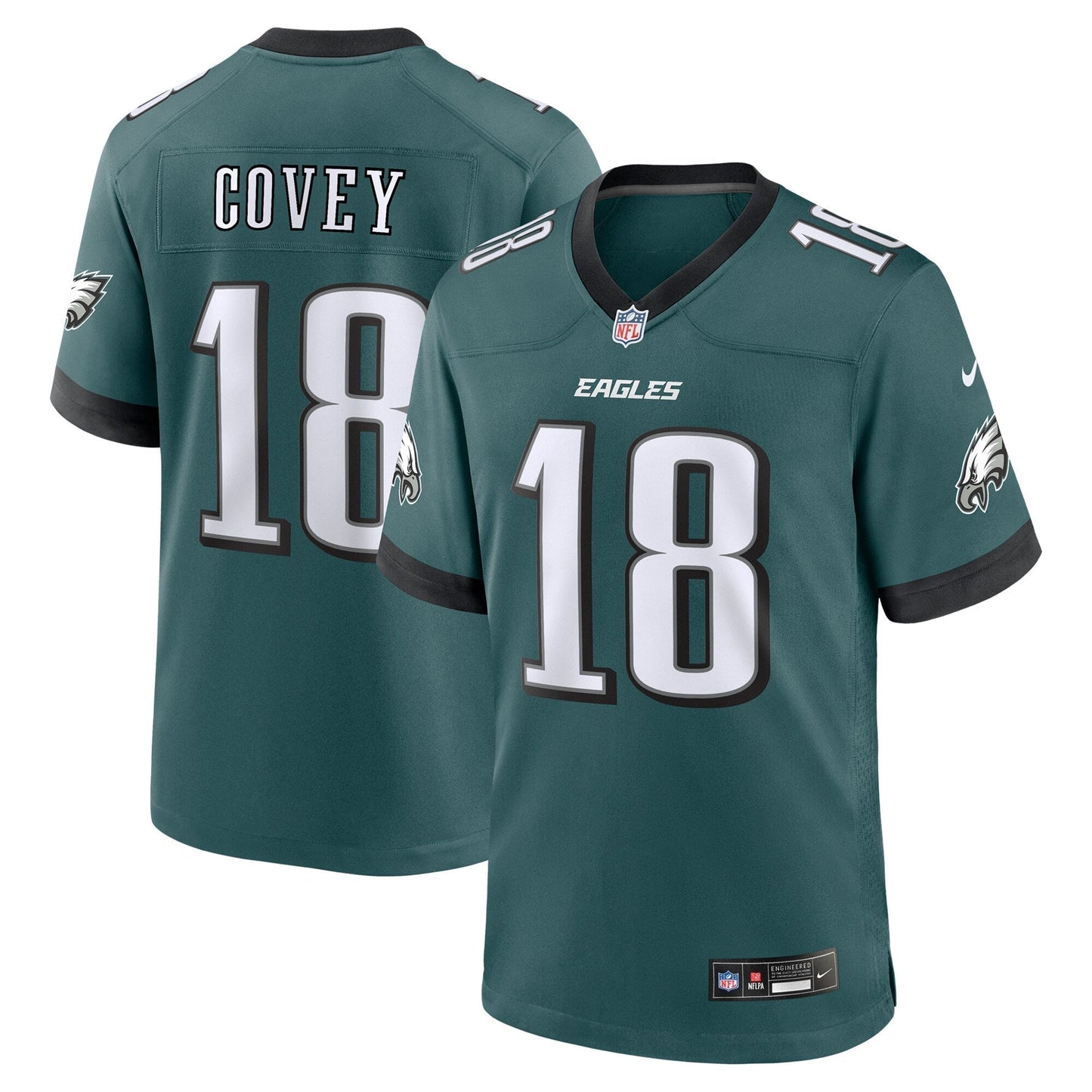 Britain Covey Philadelphia Eagles  Team Game Jersey - Midnight Green