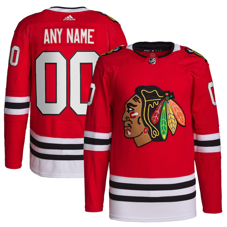 Custom Chicago Blackhawks Home Primegreen Custom Jersey - Red