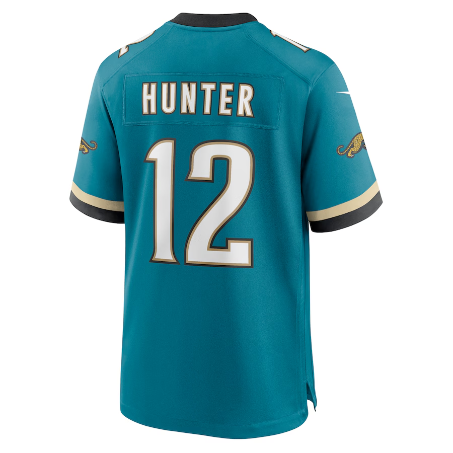 Men's Jacksonville Jaguars Travis Hunter  Teal 2025 NFL Draft First Round Pick 2nd Alternate Game Jersey