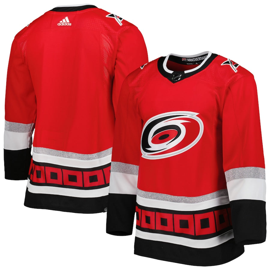 Custom Carolina Hurricanes  2022-23 25th Anniversary Primegreen  Jersey - Red