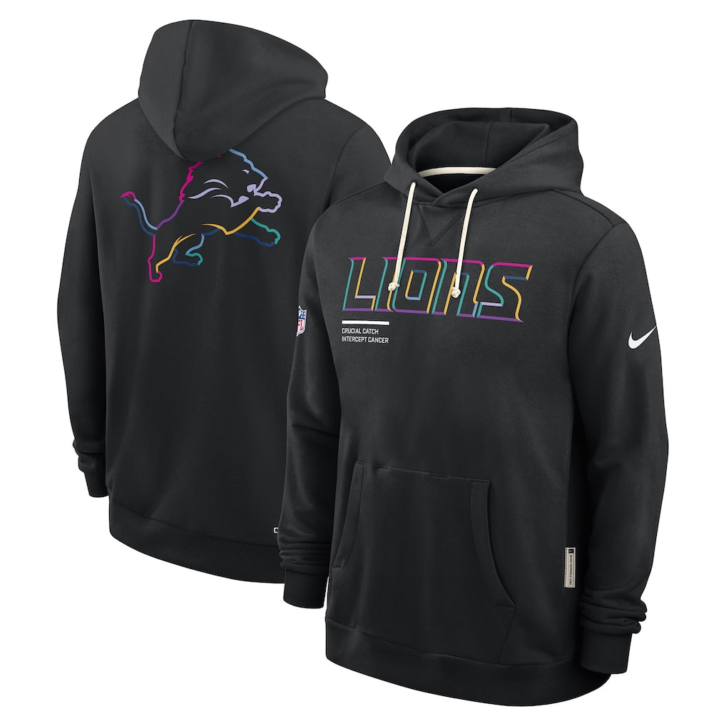 Men's New Orleans Saints  Black 2025 NFL Crucial Catch Sideline Standard Issue Dri-FIT Hoodie